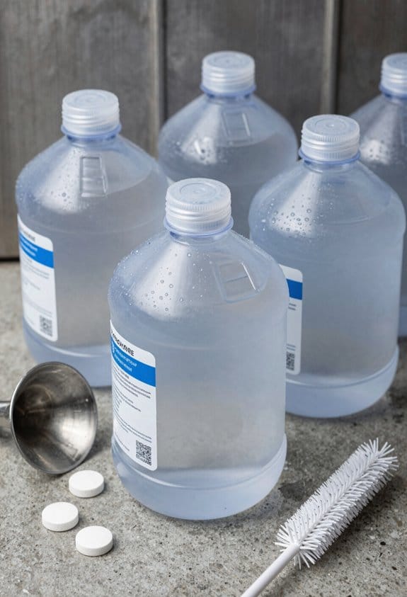 sanitize water containers properly